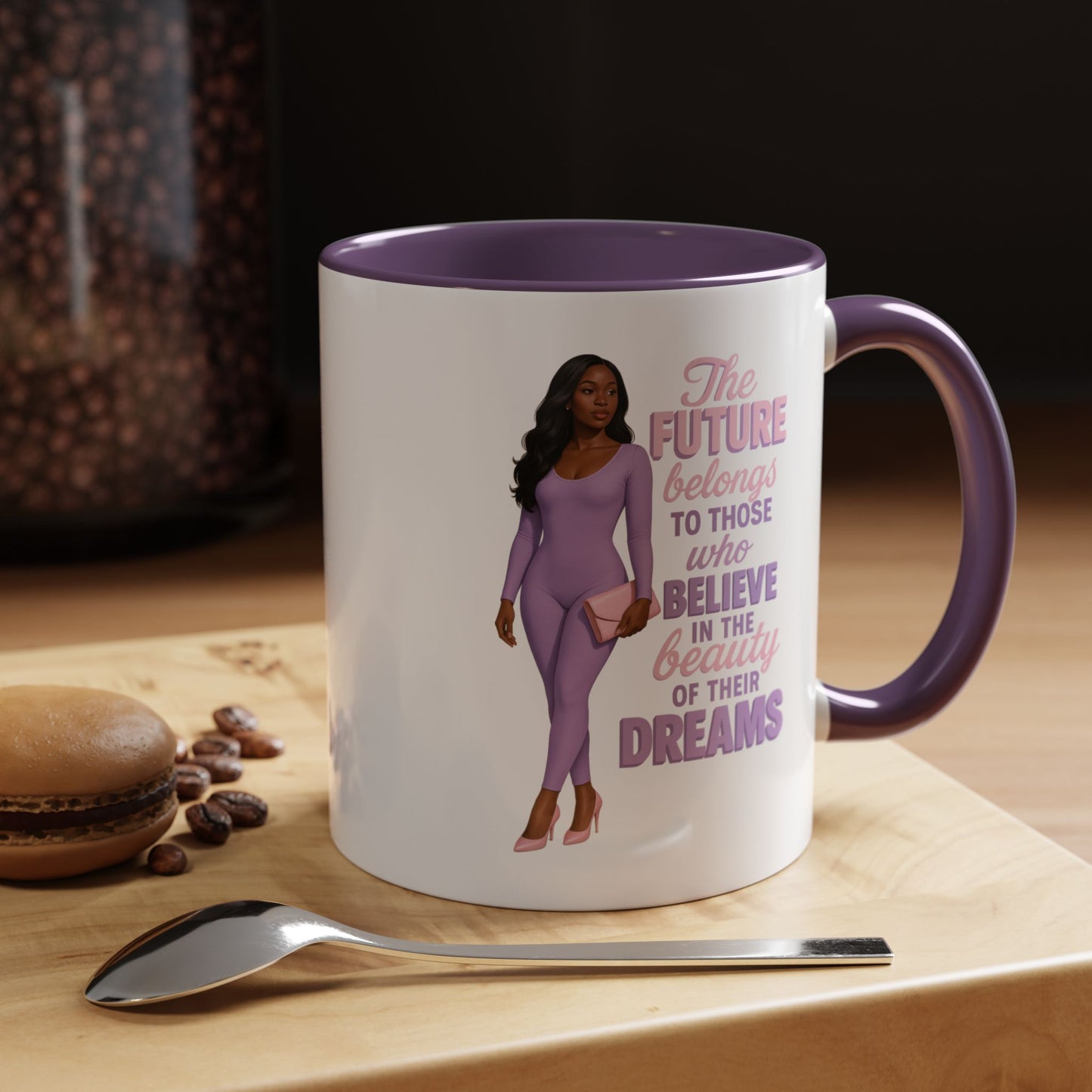 Inspirational Accent Coffee Mug - Motivational Gift for Dreamers, Home Office Decor, Encouragement Gift, Quote Cup