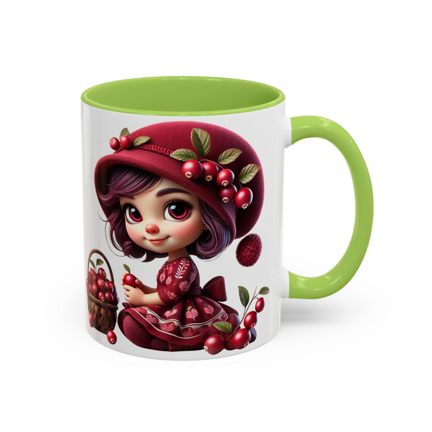 Charming Cherry Blossom Accent Coffee Mug | Cute Character Design | Perfect Gift for Tea Lovers & Special Occasions