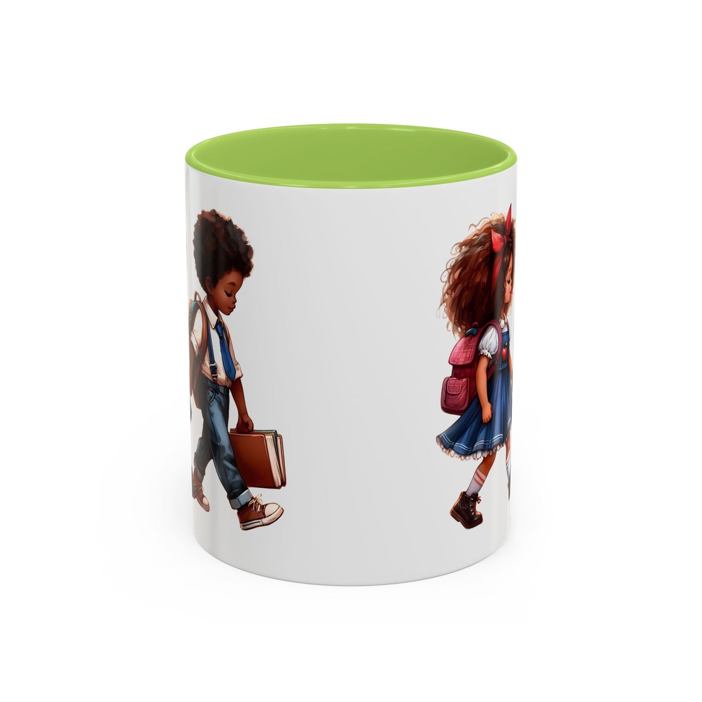 Cute Kids Walking Accent Coffee Mug | Back to School, Teacher Gift, Children's Art, Personalized Tea Cup, Unique Gift Idea