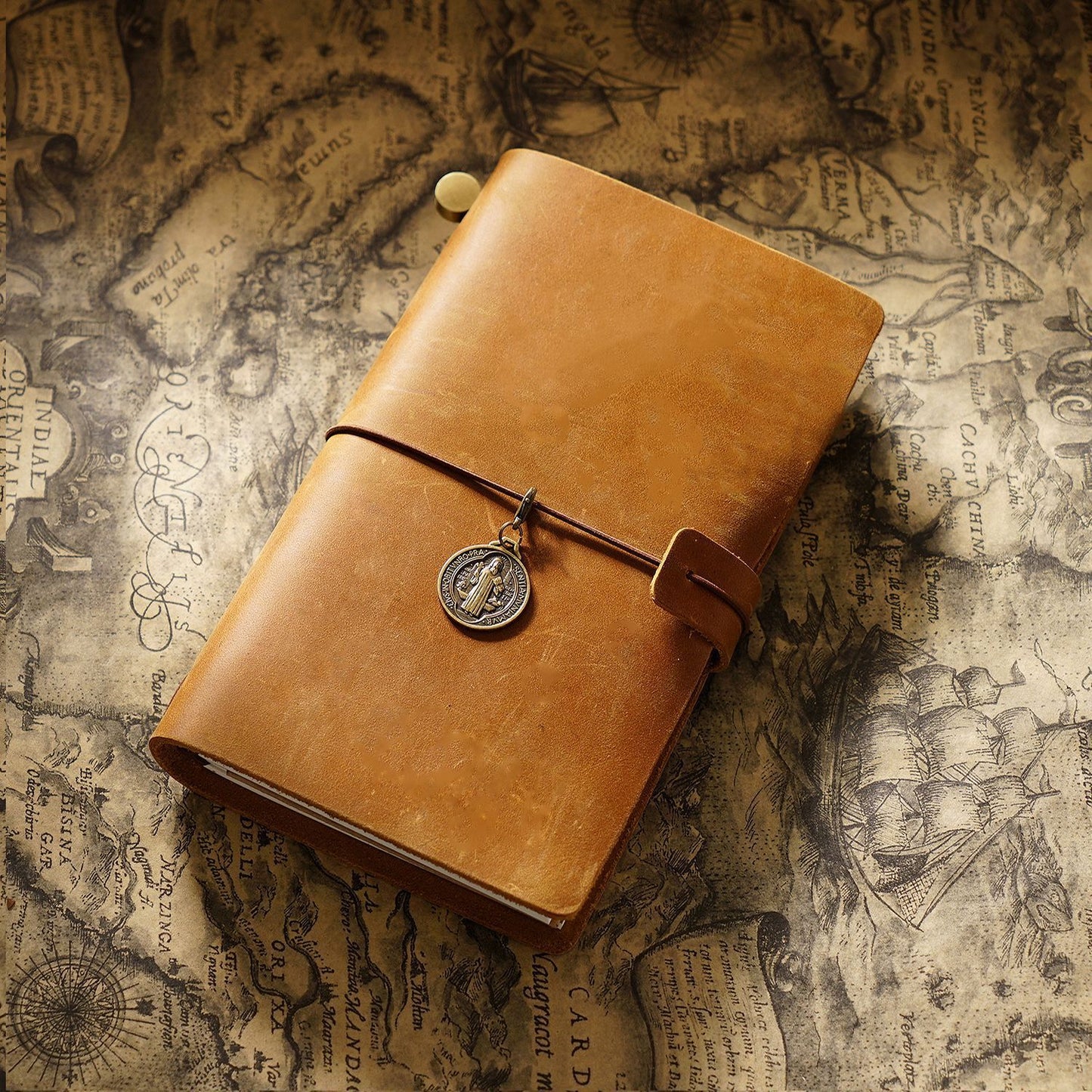 Travel Notebook Cowhide Leather Diary Vintage