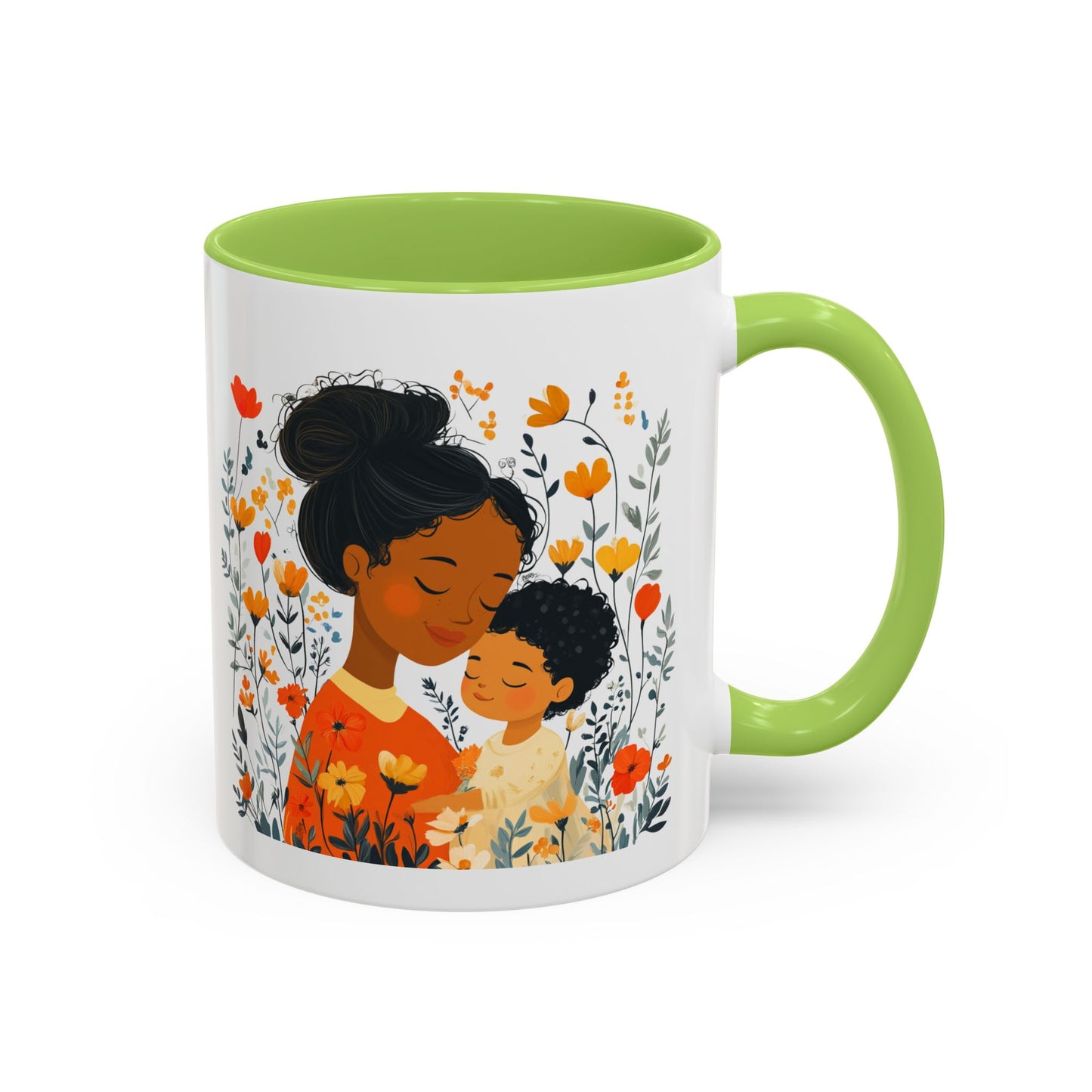Floral Mama & Child Coffee Mug - Perfect for Mother's Day, Gift for Mom, Family Time, Cute Drinkware, Wellness, Friendship