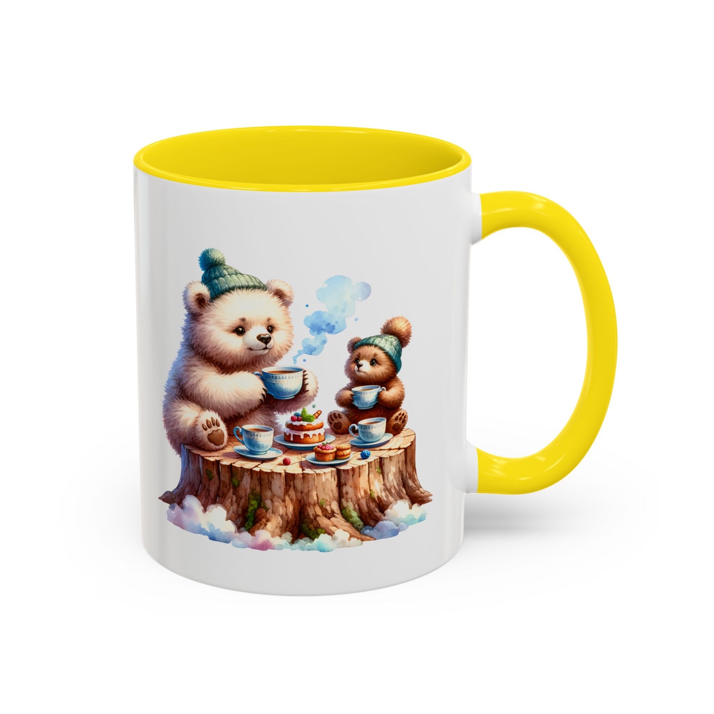 Whimsical Bear Tea Party Mug | Cute Animal Lover Coffee Cup, Gift for Kids, Nursery Decor, Birthday, Holiday Essentials