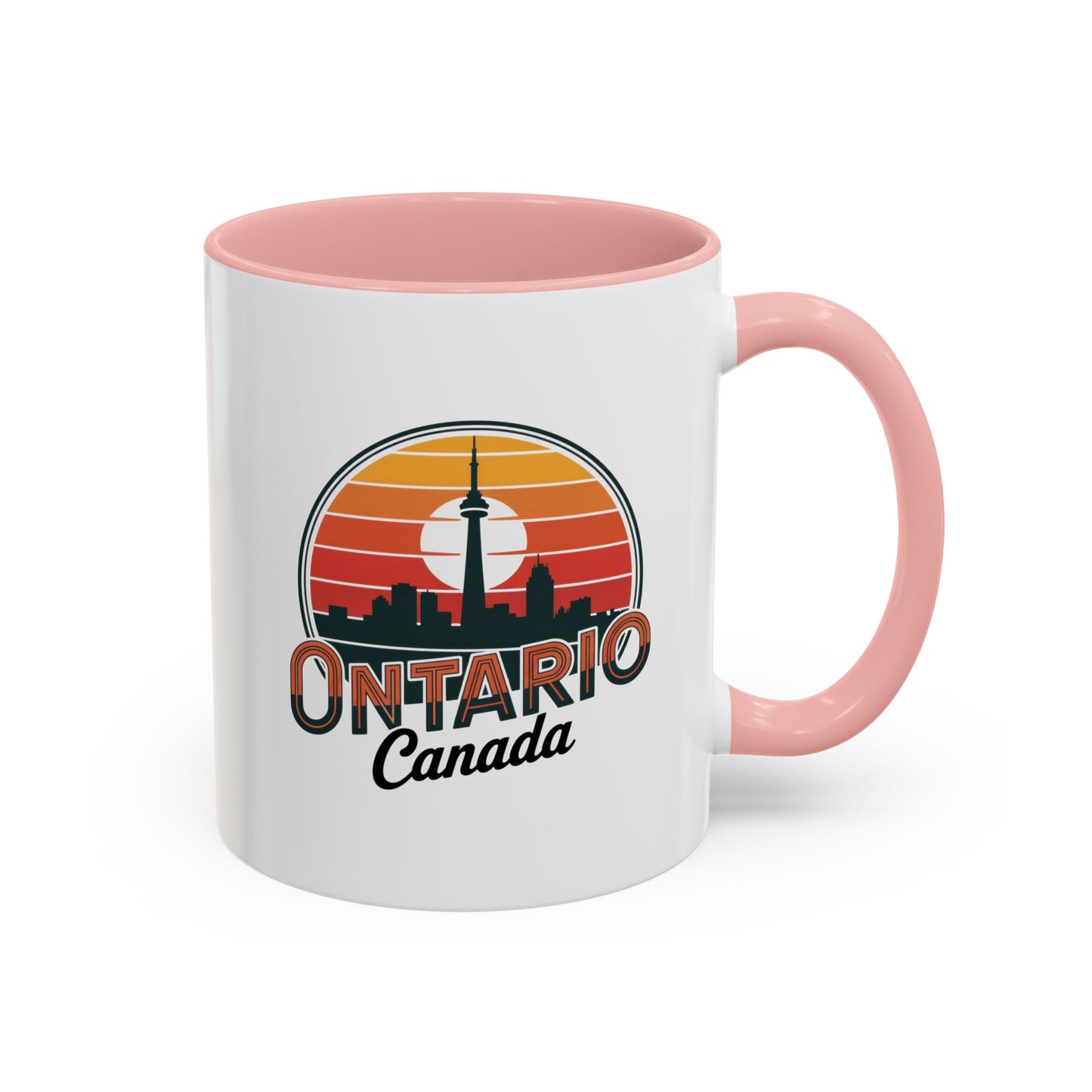 Ontario Skyline Accent Coffee Mug, Retro Travel Mug, Gift for Coffee Lovers, Ontario Souvenir, Unique Kitchen Decor