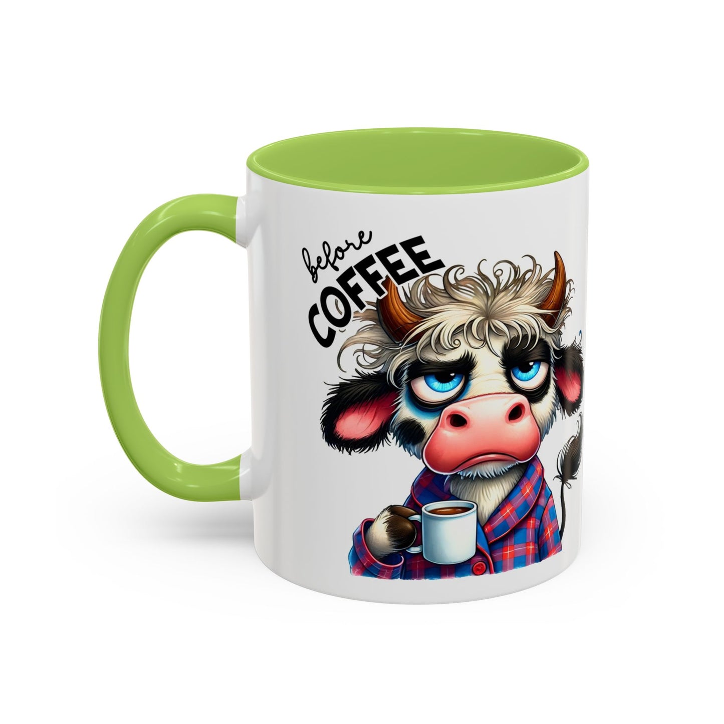 Caffeinated Cow Mug, Cute Animal Coffee Cup, Farmhouse Kitchen Gift, Fun Ceramic Mug for Coffee Lovers, Unique Drinkware for Holidays