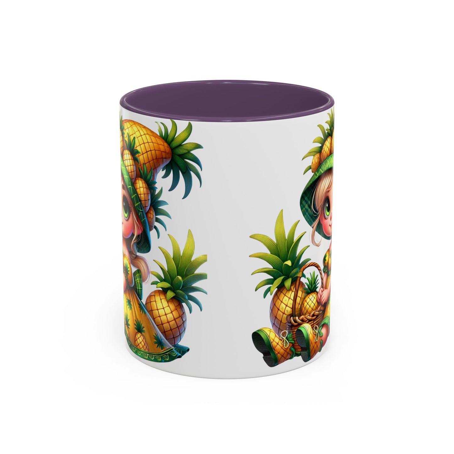 Pineapple Paradise Accent Coffee Mug - Cute Tropical Design, 11oz & 15oz