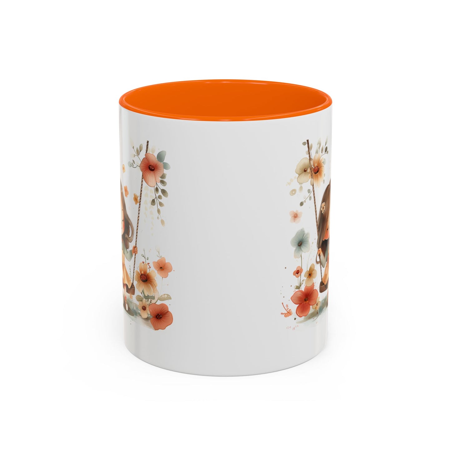 Floral Swing Coffee Mug - Whimsical Flower Design, Cute Gift for Tea Lovers, Boho Kitchen Decor, Birthday, Mother's Day