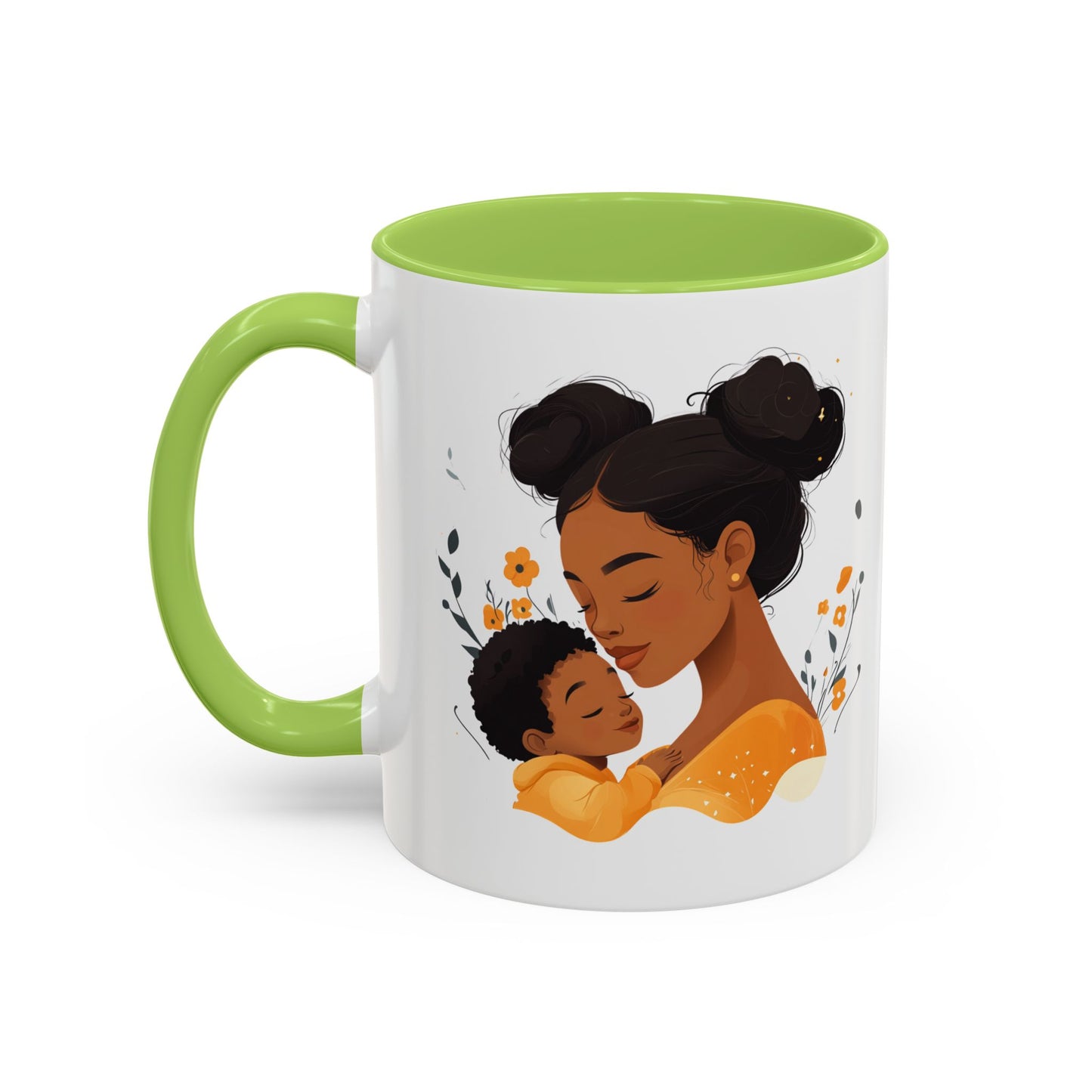 Mother and Child Accent Coffee Mug, Inspirational Drinkware, Gift for Mothers Day, Cute Family Mug, Cozy Coffee Cup, Loving Bond Mug
