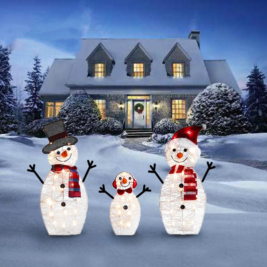 Christmas Scene Decoration With LED Lights Christmas Snowman Ornaments