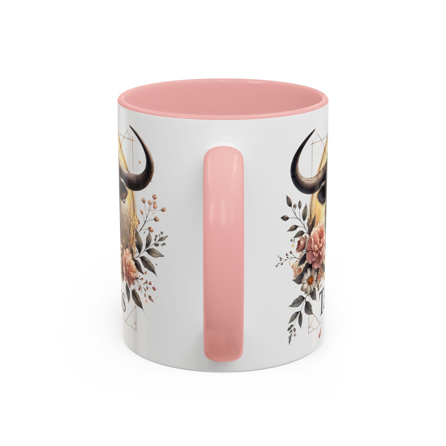 Taurus Floral Accent Coffee Mug | Astrology Gift for Taurus Fans | Office, Birthday, Zodiac Decor, Personalized Mug, Home & Kitchen