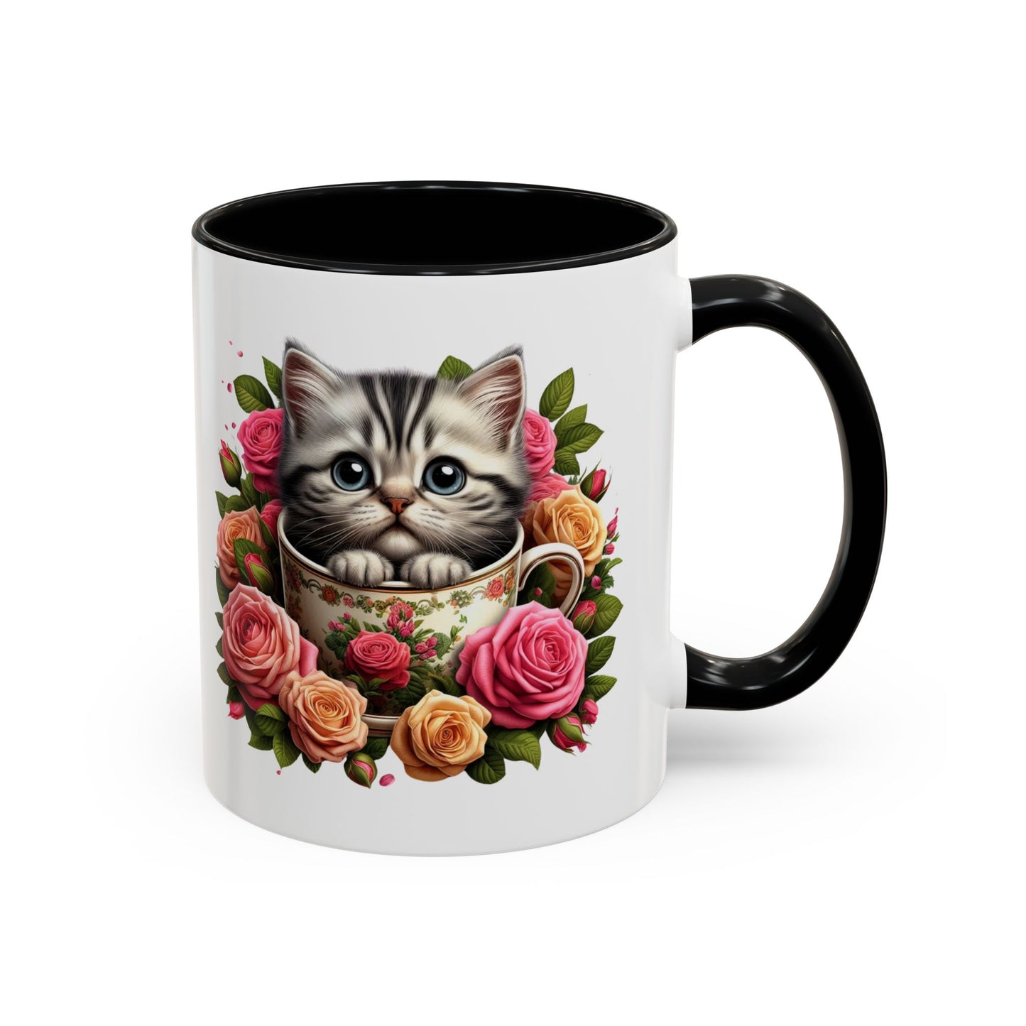 Whimsical Cat Coffee Mug with Floral Accents, Cute Cat Mug, Pet Lover Gift, Tea Cup, Perfect for Cat Lovers, Floral Coffee Cup, [...]
