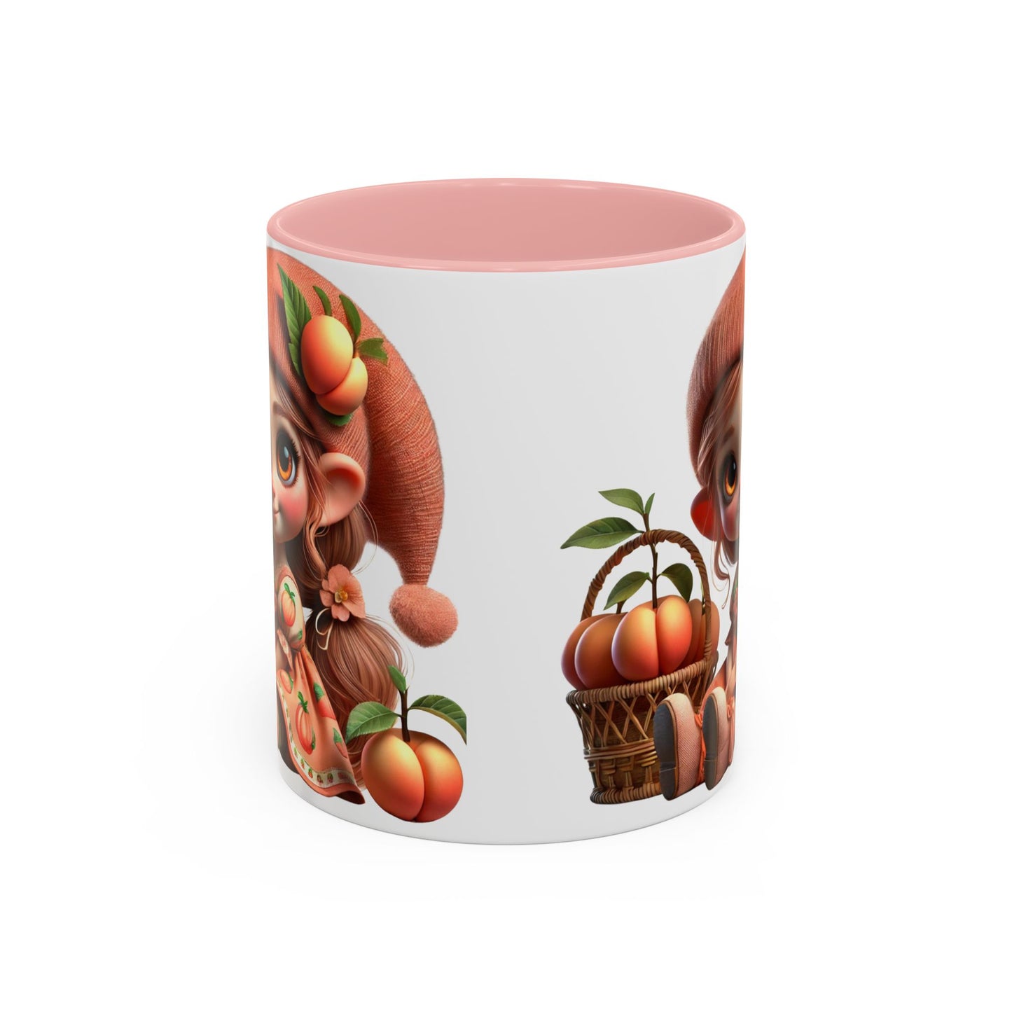 Cute Peach Character Accent Coffee Mug - Ideal for Cozy Mornings