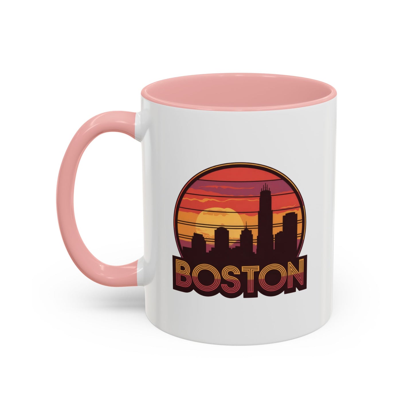 Boston Sunset Accent Coffee Mug, Unique Gift for Boston Lovers, Travel Souvenir, Home Decor, Coffee Lover's Gift, 11oz 15oz Options