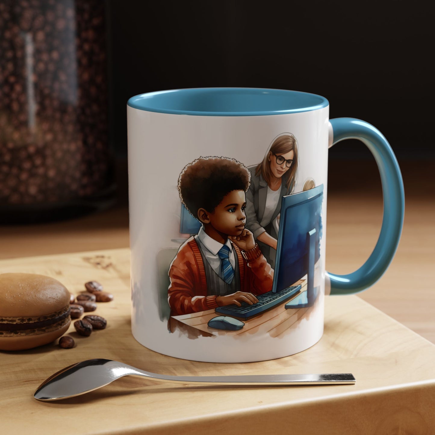 Inclusive Learning Accent Coffee Mug, Motivational Teacher Gift, Educational Office Decor, Student Appreciation, Classroom Supplies