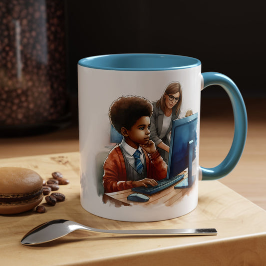 Inclusive Learning Accent Coffee Mug, Motivational Teacher Gift, Educational Office Decor, Student Appreciation, Classroom Supplies