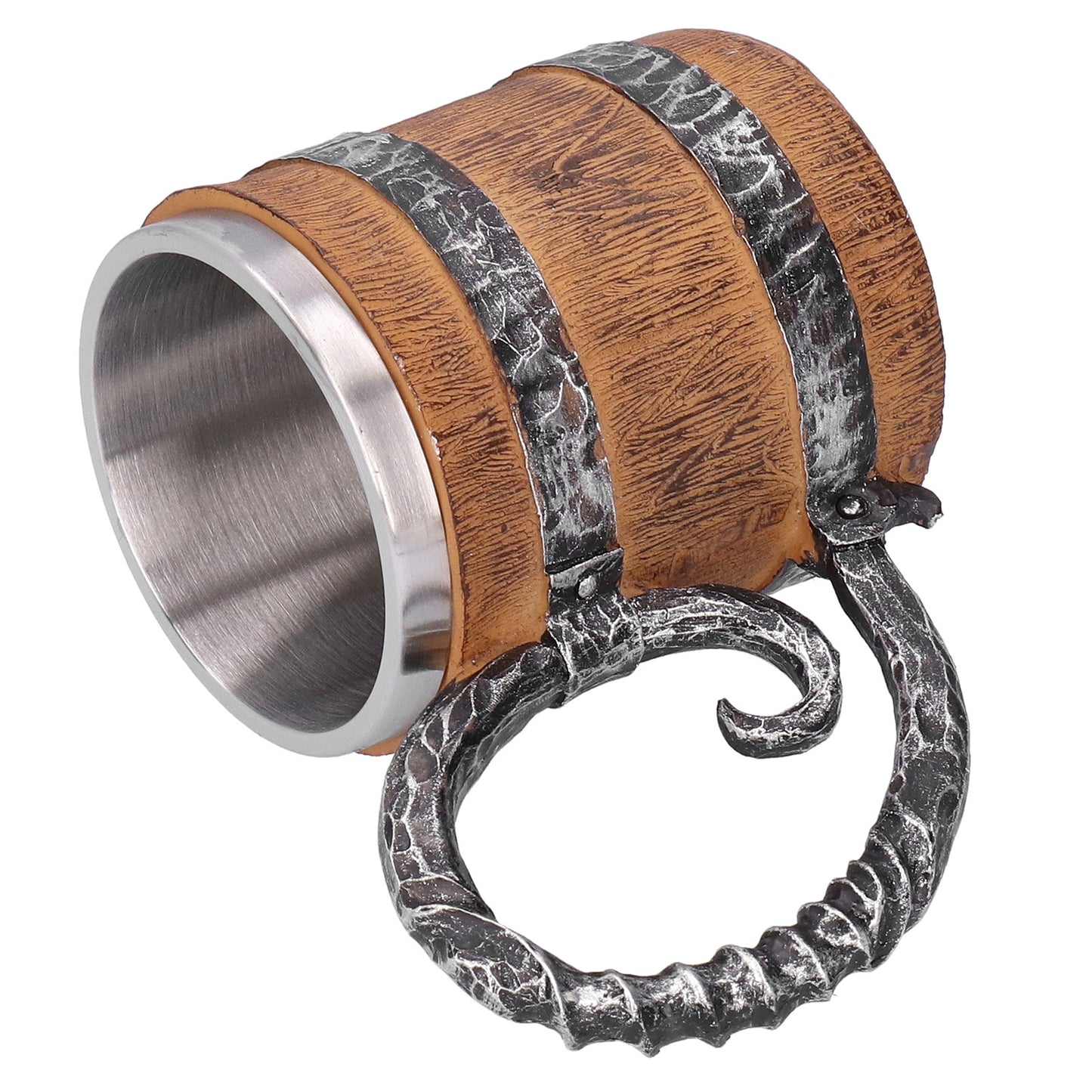 Resin Drinking Mug Oak Barrel Personalized Viking Vintage Stainless Steel HandMade Cup