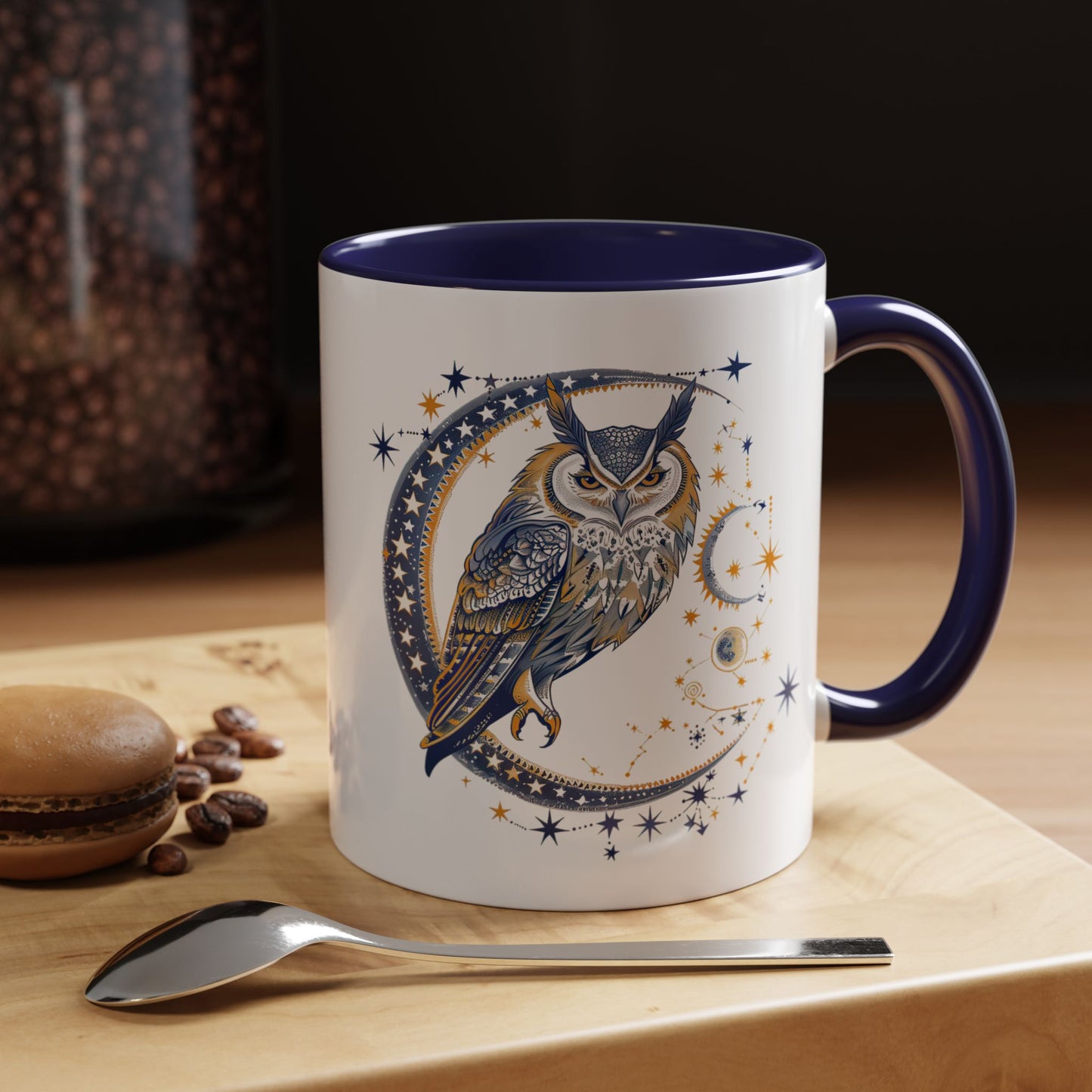 Celestial Owl Coffee Mug | Starry Night Mug, Astrology Gift, Owl Lover Cup, Unique Drinking Vessel, Enchanted Home Decor