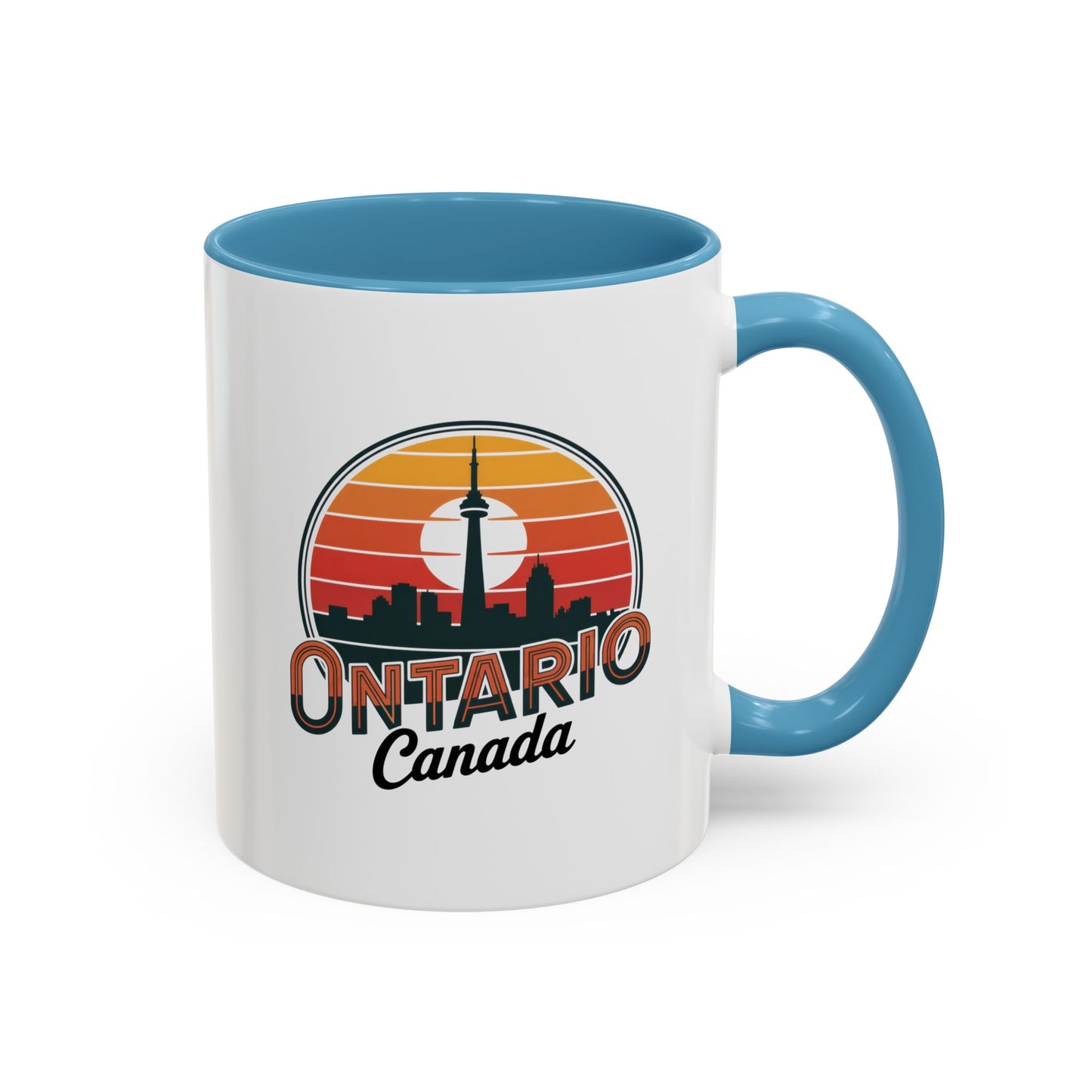 Ontario Skyline Accent Coffee Mug, Retro Travel Mug, Gift for Coffee Lovers, Ontario Souvenir, Unique Kitchen Decor