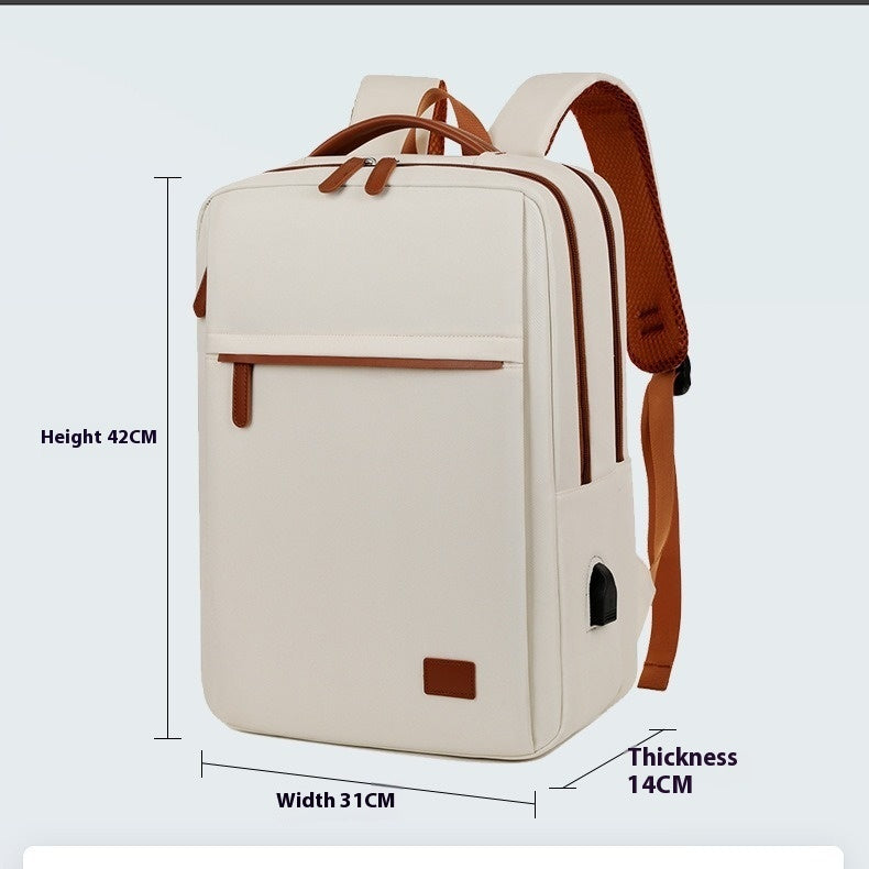 Large Capacity Solid Color Oxford Cloth Backpack