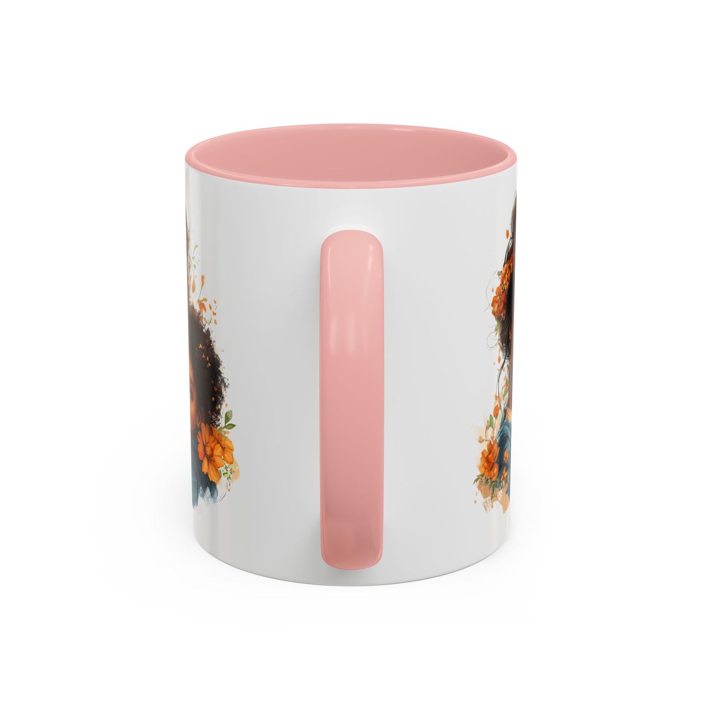 Embrace Love Accent Coffee Mug, Floral Mug, Motherhood Gift, Family Bonding, Personalized Drinkware