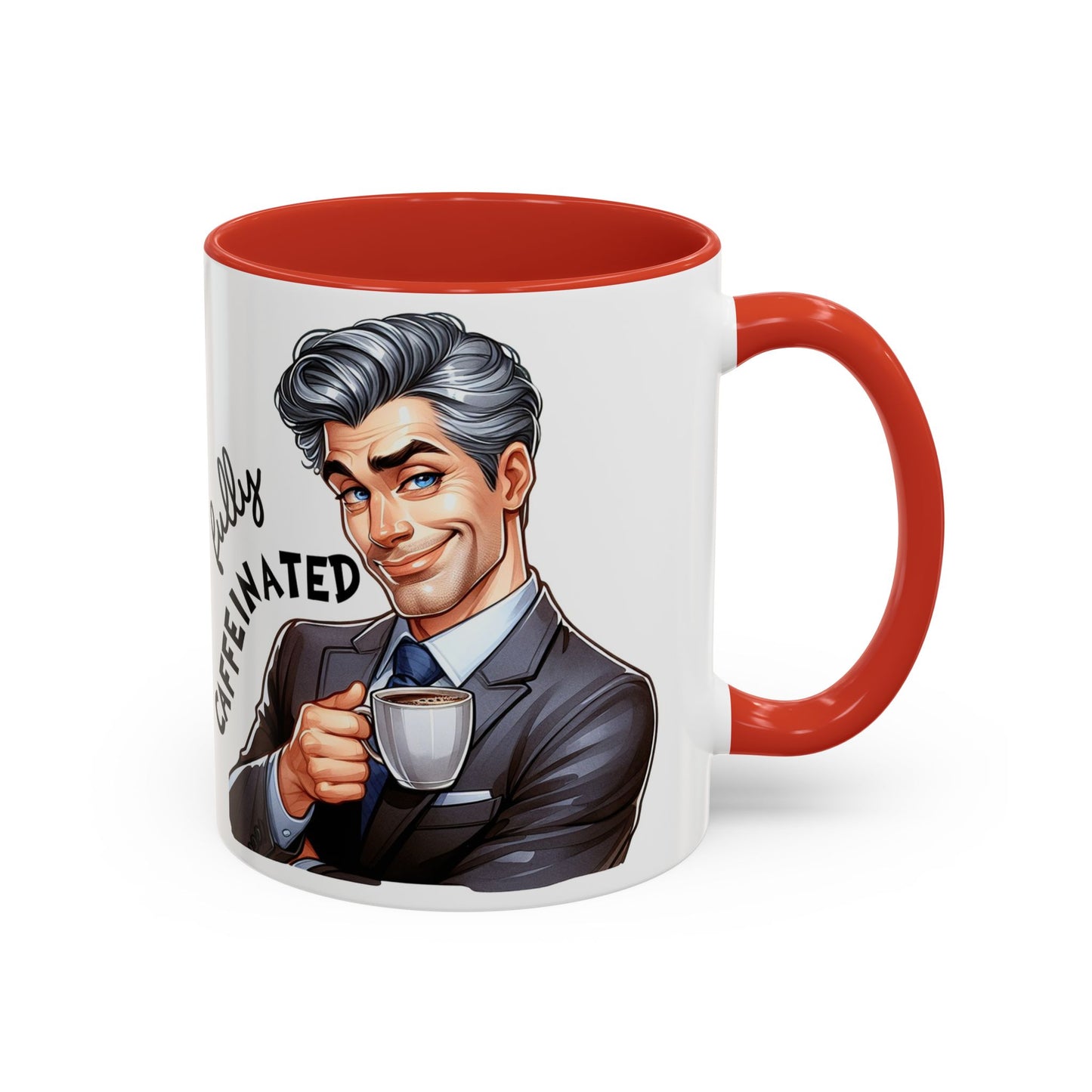 Caffeinated Accent Coffee Mug, Fun Gift for Coffee Lovers, Unique Mug for Home Office, Cool Drinkware for All Occasions!