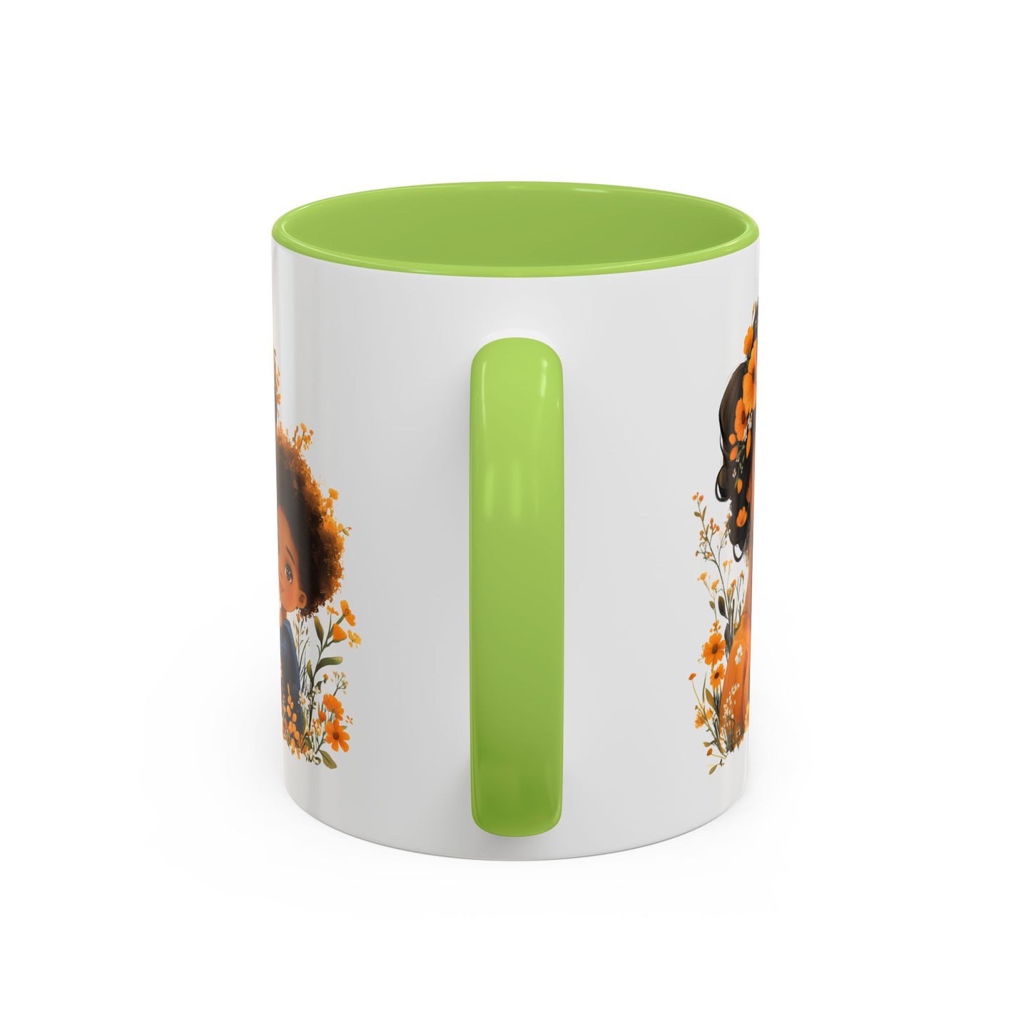 Floral Family Accent Coffee Mug - Mother's Day Gift, Cute Mug for Kids, Floral Design, Spring Decor, Family Bonding