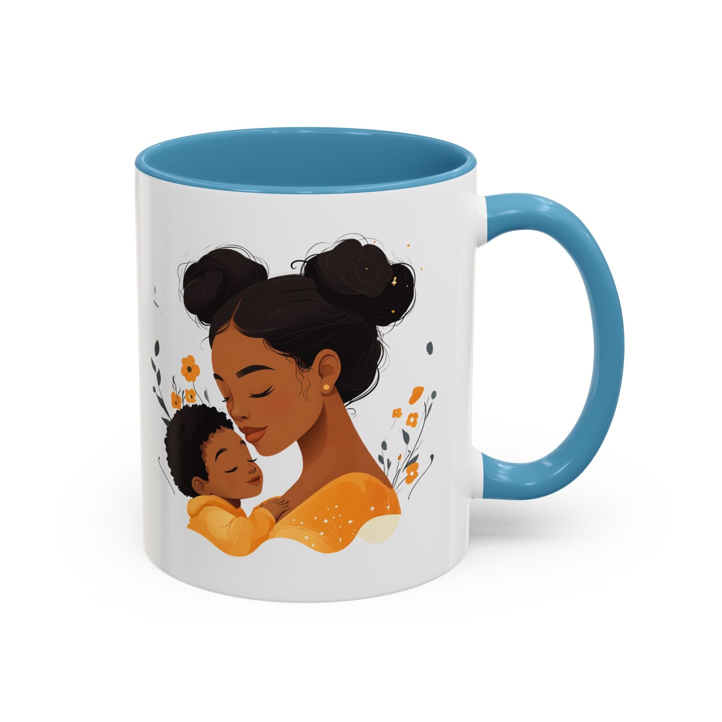 Mother and Child Accent Coffee Mug, Inspirational Drinkware, Gift for Mothers Day, Cute Family Mug, Cozy Coffee Cup, Loving Bond Mug