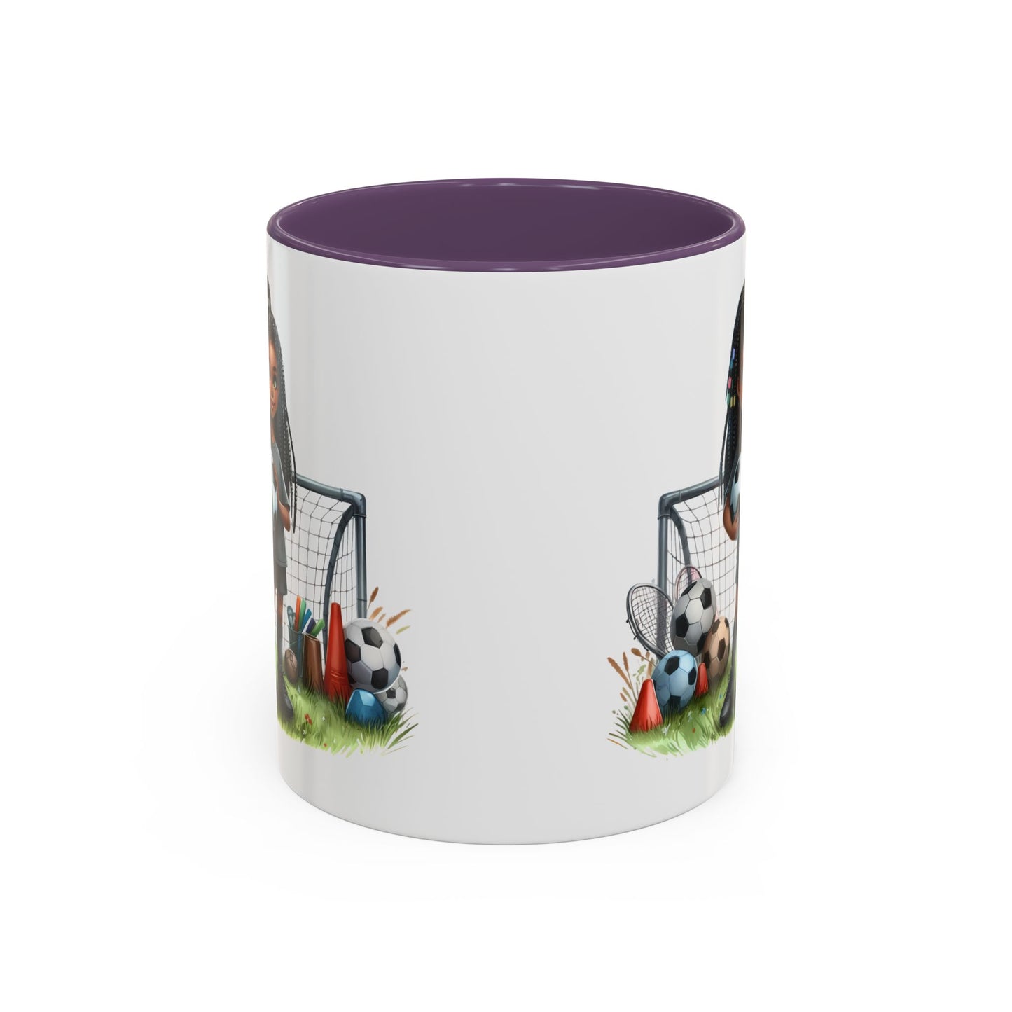 Soccer-Themed Accent Coffee Mug, Personalized Sports Fan Gift, Perfect for Coaches, Players, Kids, and Birthdays