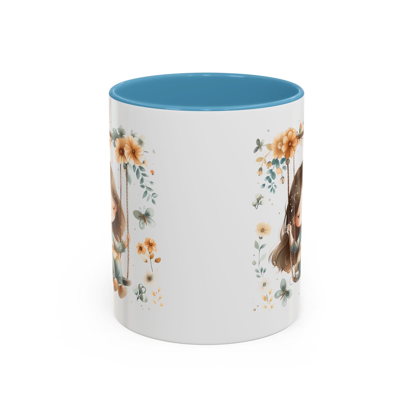 Whimsical Floral Swing Accent Coffee Mug, Cute Gift for Tea Lovers, Cozy Home Decor, Ideal for Birthdays, Mother’s Day, Girlfriend Gift