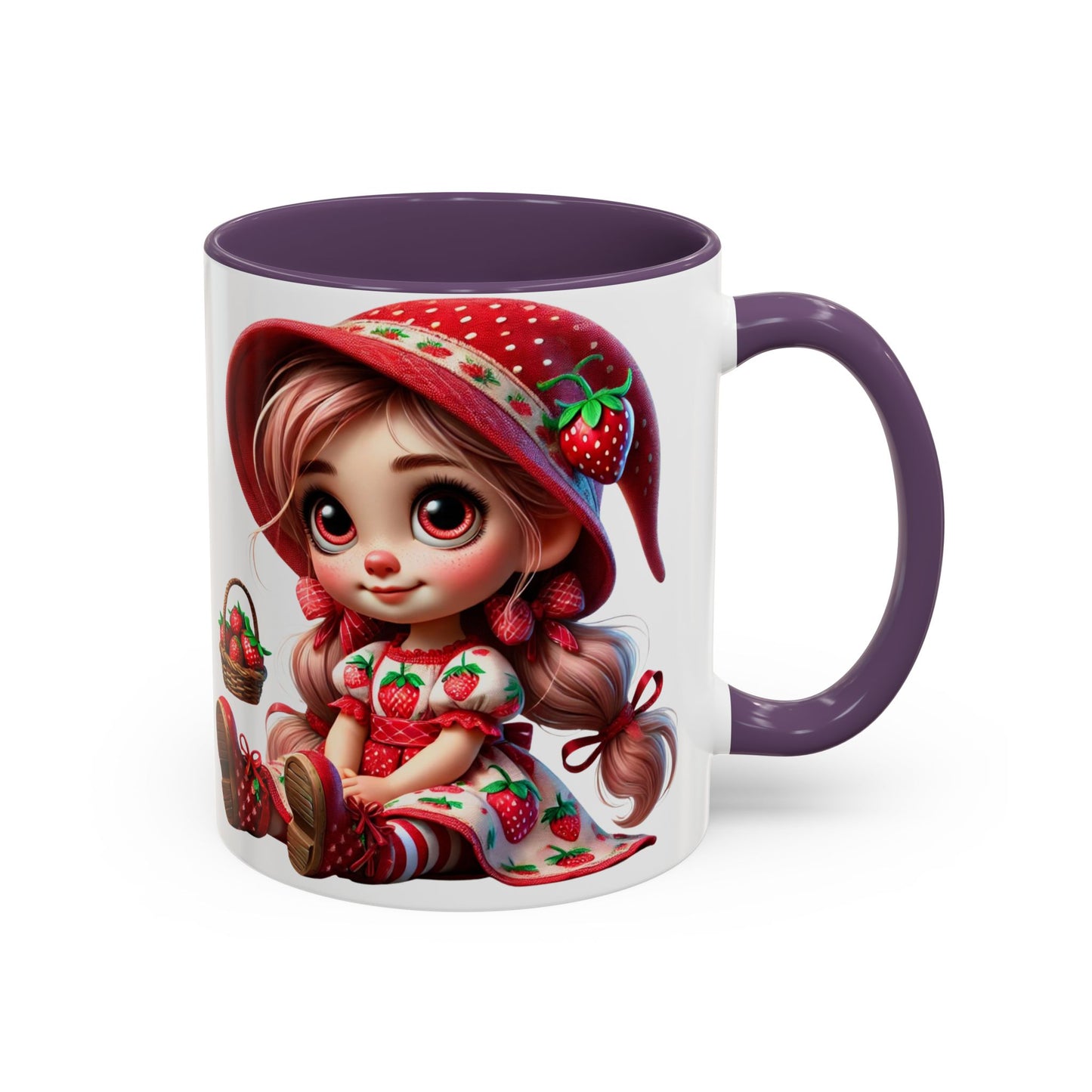 Cute Strawberry Girl Coffee Mug - 11 & 15 oz Accent Mugs for Tea Lovers