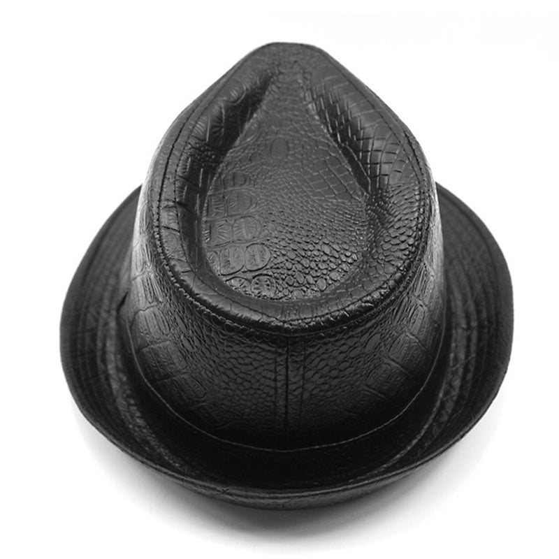 Men's And Women's Simple British Vintage Jazz Pu Leather Hat