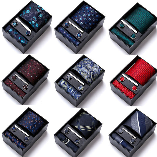 Men's Business Formal Tie Six-piece Set Gift Box