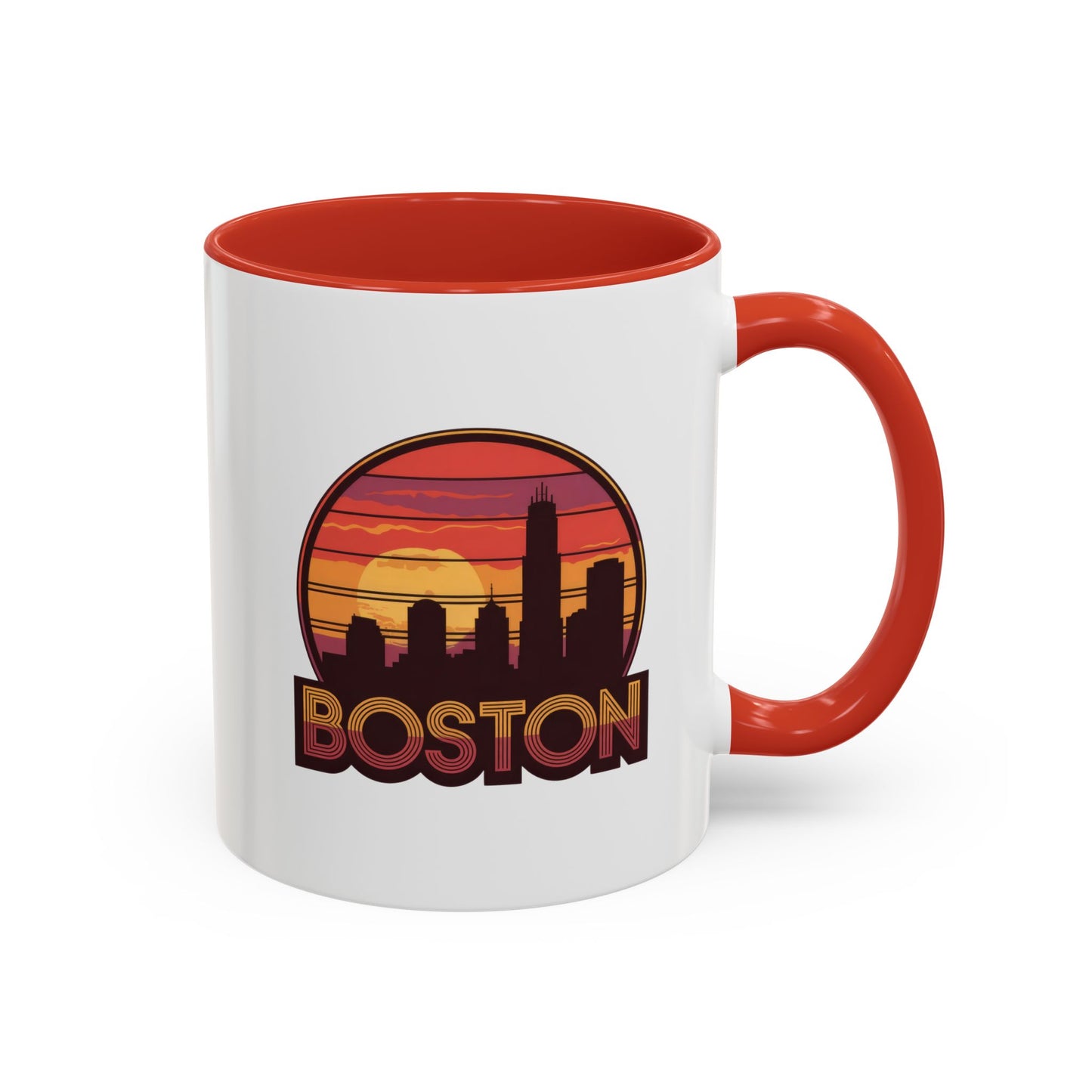Boston Sunset Accent Coffee Mug, Unique Gift for Boston Lovers, Travel Souvenir, Home Decor, Coffee Lover's Gift, 11oz 15oz Options