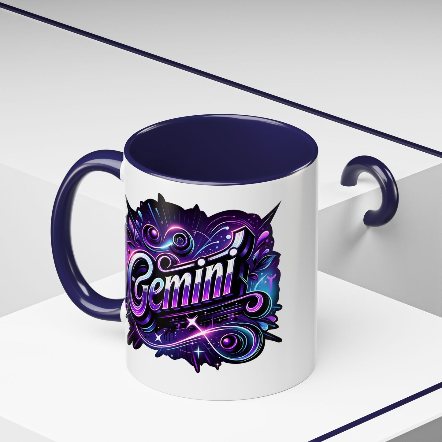 Gemini Accent Coffee Mug - Colorful Astrology Mug, Horoscope Gift, Zodiac Lover's Mug, Unique Coffee Cup, Personalised Birthday Gift