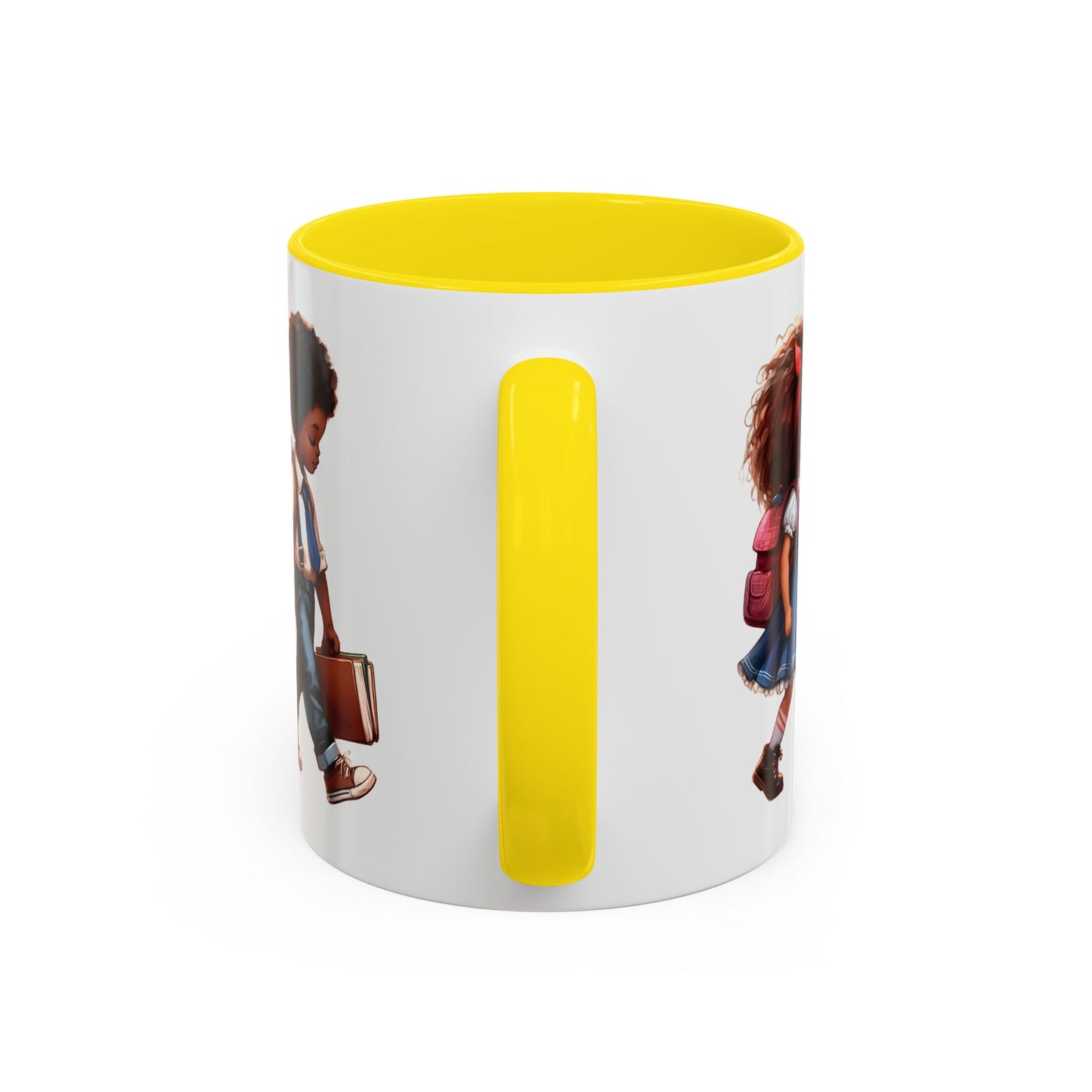 Cute Kids Walking Accent Coffee Mug | Back to School, Teacher Gift, Children's Art, Personalized Tea Cup, Unique Gift Idea