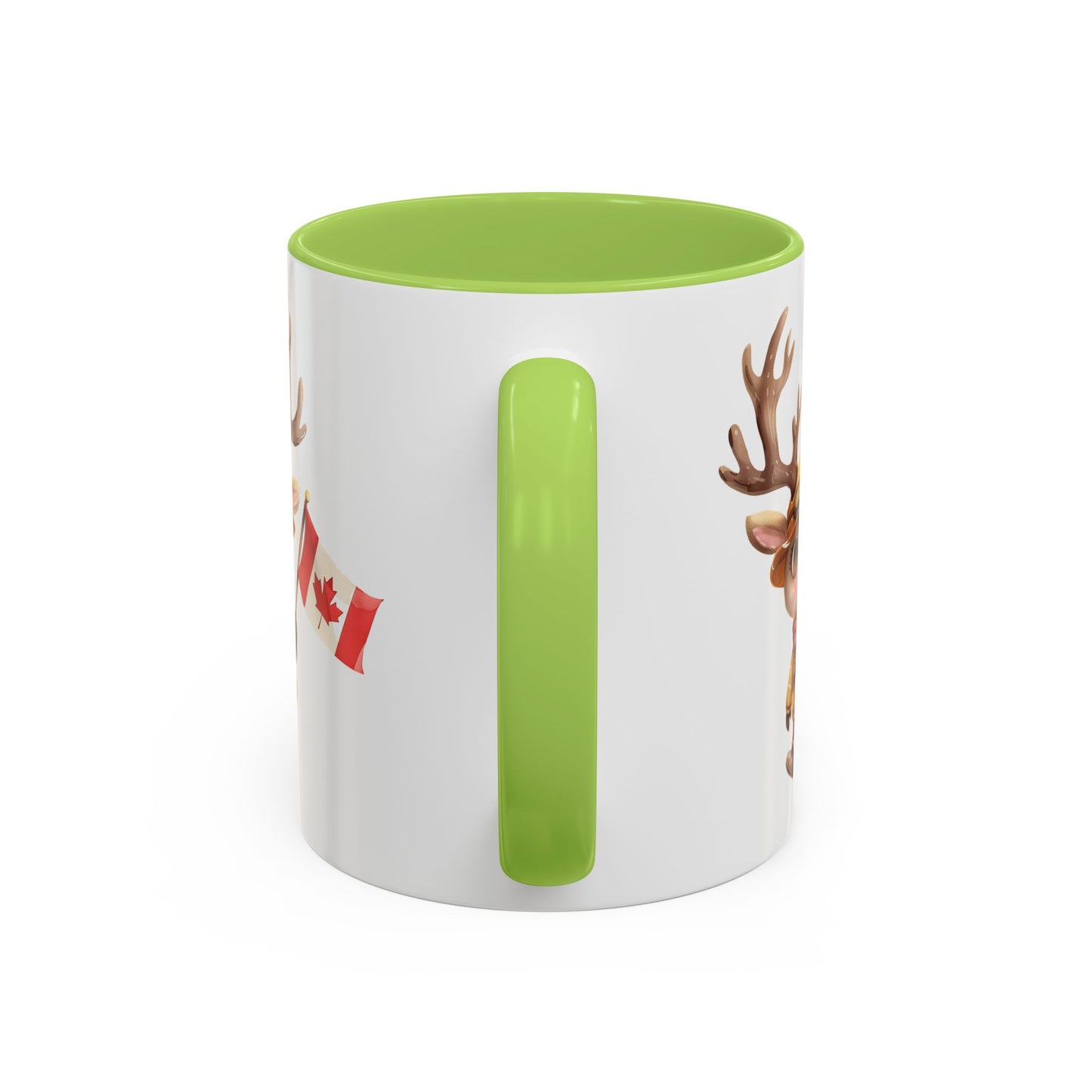 Cute Canadian Reindeer Mug, Accent Coffee Cup for Animal Lovers, Holiday Gift, Cute Kitchen Decor, Seasonal Drinkware