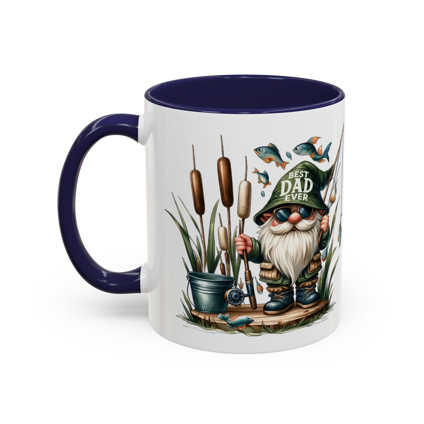 Fishing Gnome Coffee Mug, Best Dad Ever, Father's Day Gift, Dad's Mug, Gnome Decor, Outdoor Lover's Cup