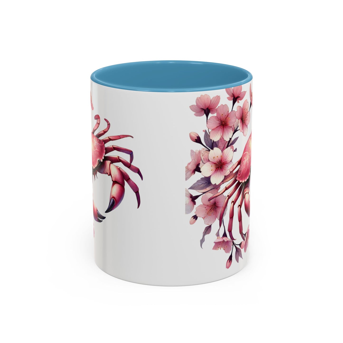Artistic Crab & Cherry Blossom Mug - 11 & 15oz Accent Coffee Cup