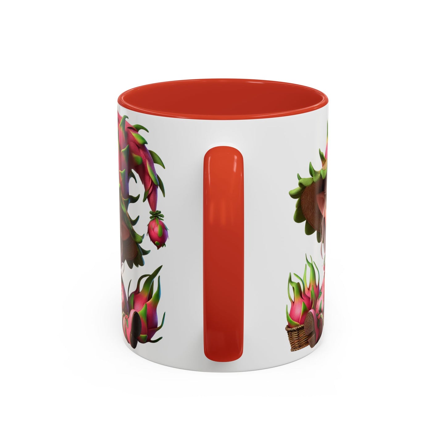 Whimsical Dragon Fruit Character Coffee Mug - Perfect for Plant Lovers & Fantasy Fans