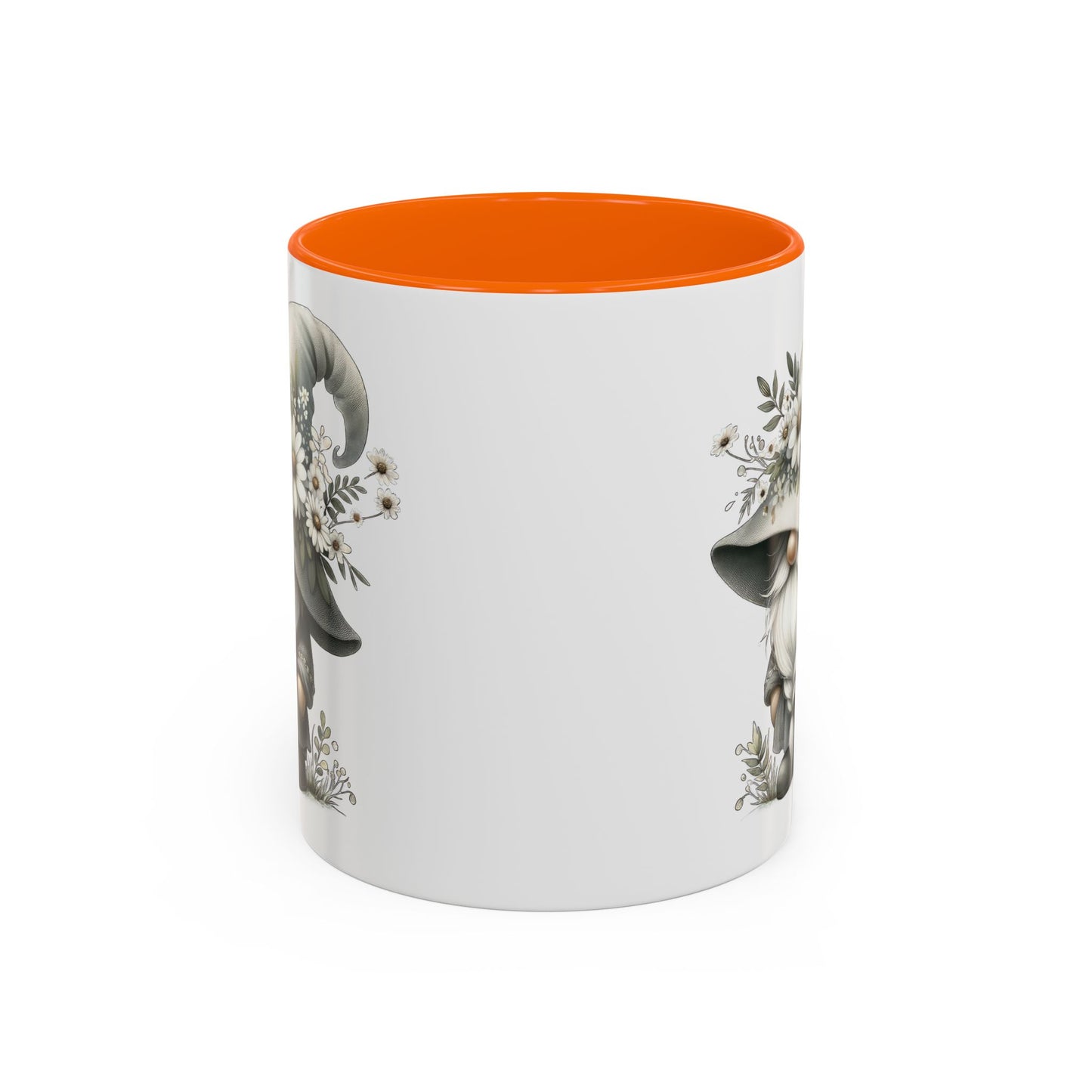 Whimsical Gnome Coffee Mug, Cute Floral Mug, Gift for Garden Lovers, Accent Mug for Coffee, Tea, and Hot Cocoa