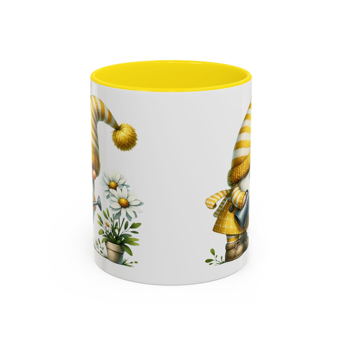 Charming Gnome Accent Coffee Mug, Cute Nature Decor, Garden Lover Gift, Springtime Coffee Cup, Whimsical Kitchenware