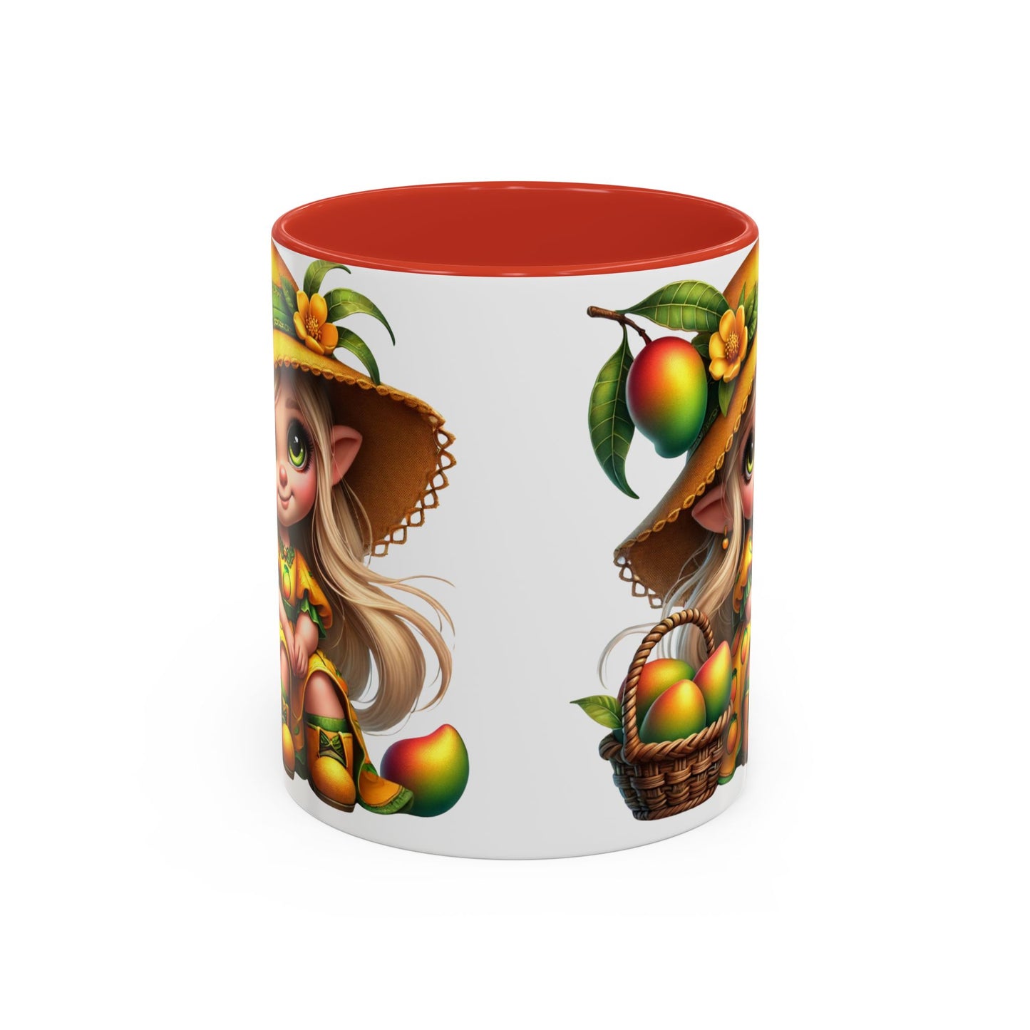 Cute Mango Fairy Accent Coffee Mug - Whimsical 11oz & 15oz