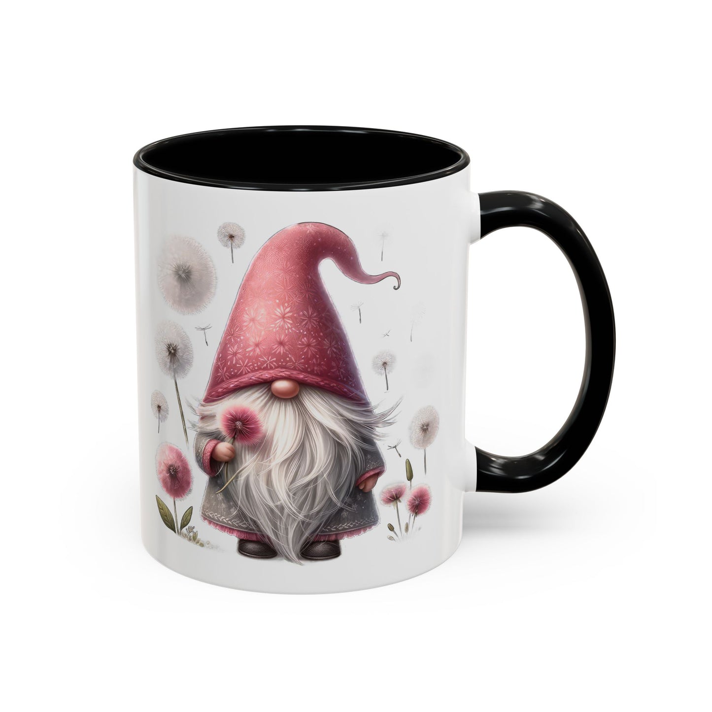 Whimsical Gnome Coffee Mug, Cute Coffee Cups for Home, Unique Gift for Gnome Lovers, Floral Gnome Mug for Birthdays, Spring Décor