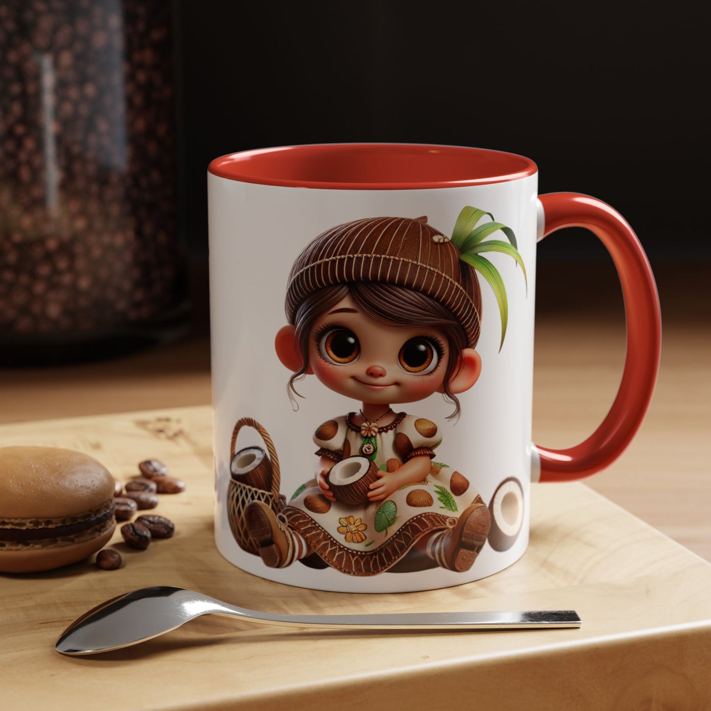 Whimsical Coconut Character Coffee Mug - 11oz & 15oz