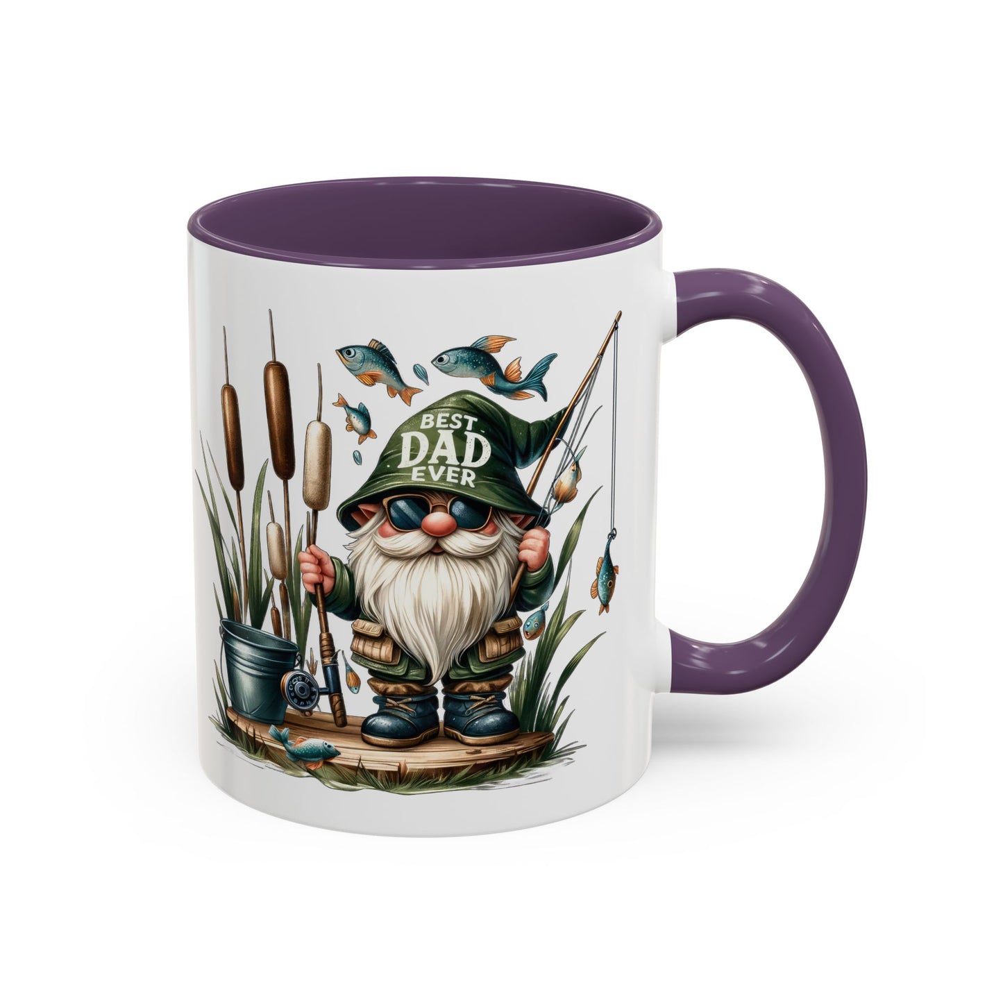 Fishing Gnome Coffee Mug, Best Dad Ever, Father's Day Gift, Dad's Mug, Gnome Decor, Outdoor Lover's Cup