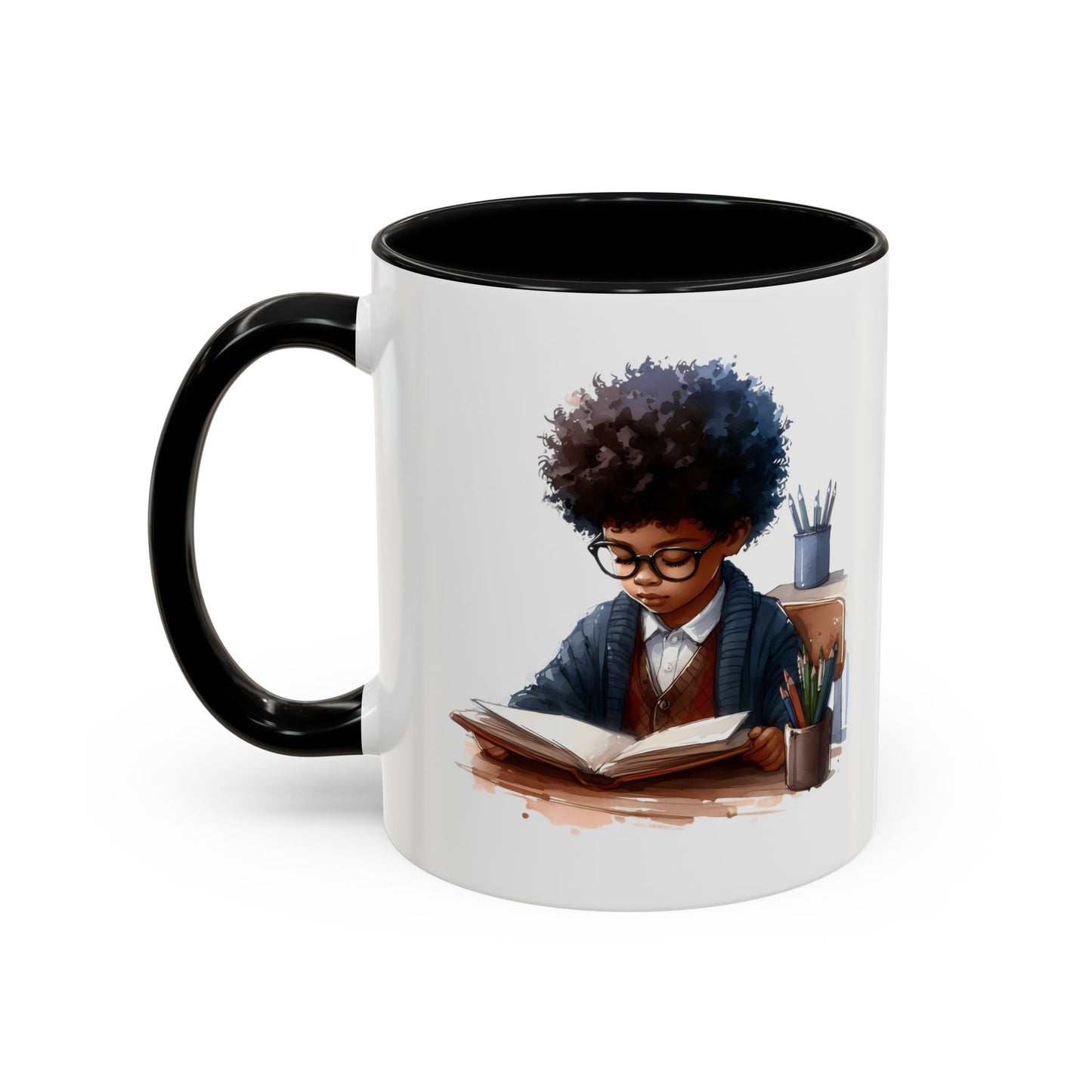 Studious Kid Accent Coffee Mug | Reading Gift for Book Lovers | Unique Office Decor | Fun Drinkware | Educational Present