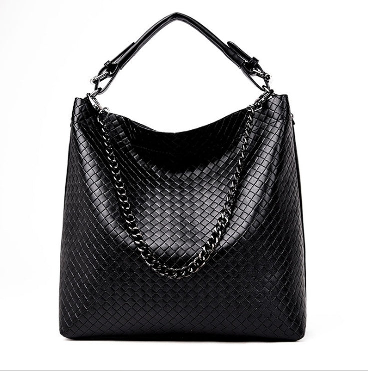 fashion women's bag winter new woven pattern handbag chain shoulder bag simple wild Messenger bag