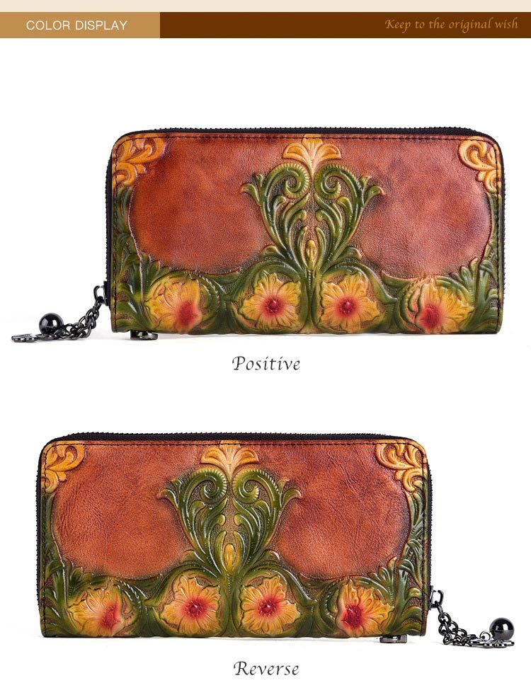 Vintage embossed leather wallet