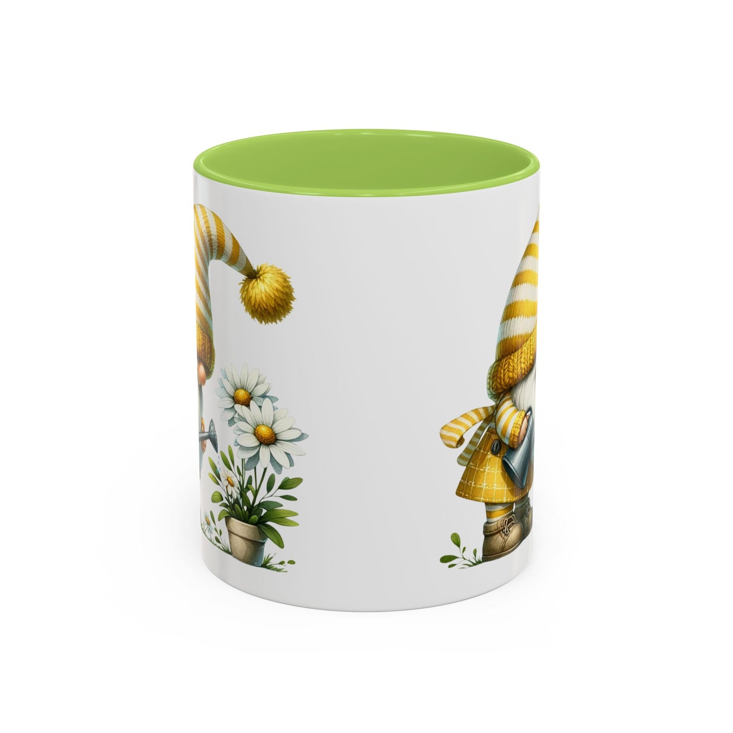 Charming Gnome Accent Coffee Mug, Cute Nature Decor, Garden Lover Gift, Springtime Coffee Cup, Whimsical Kitchenware