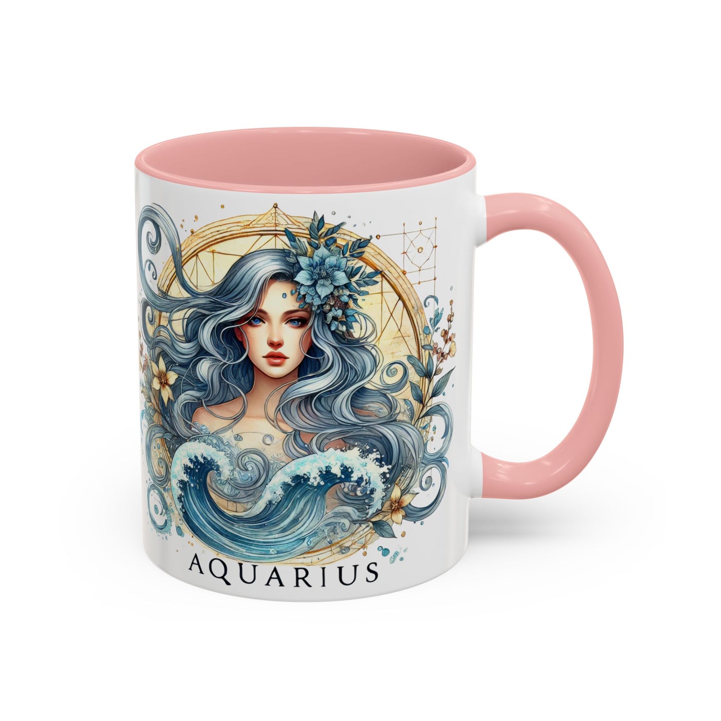 Astrological Aquarius Coffee Mug - Zodiac Sign Design, Perfect for Astrology Lovers