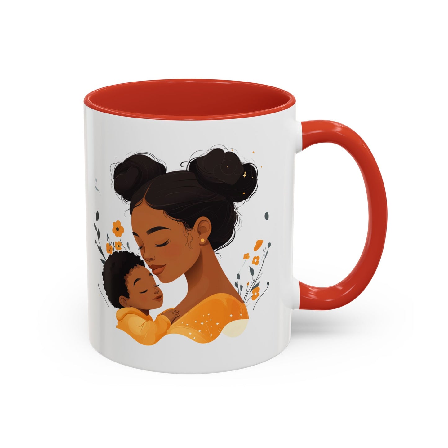 Mother and Child Accent Coffee Mug, Inspirational Drinkware, Gift for Mothers Day, Cute Family Mug, Cozy Coffee Cup, Loving Bond Mug